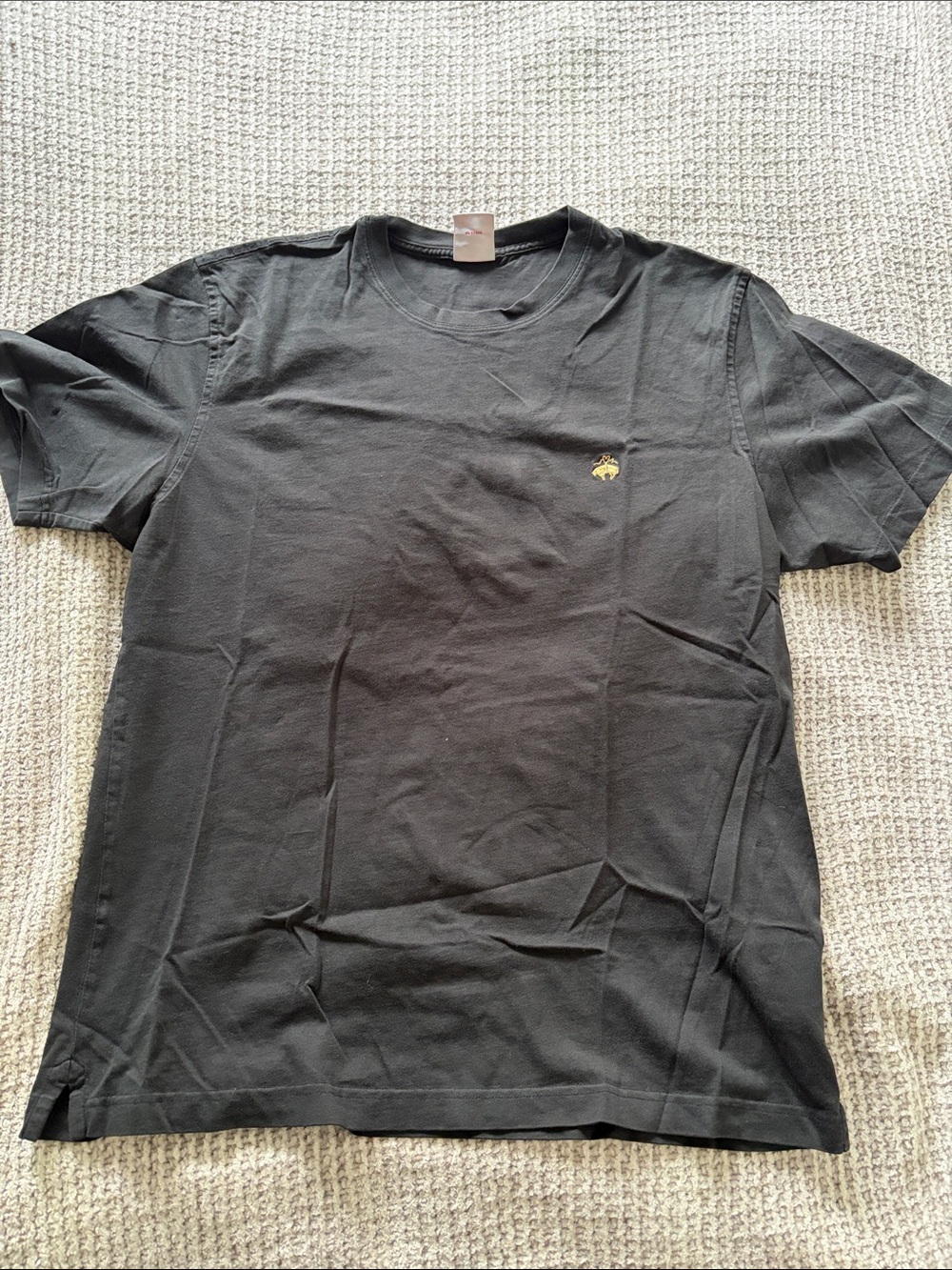 Brooks Brothers Classic Black Men's Crew Neck T-Shirt with Subtle Chest Emblem